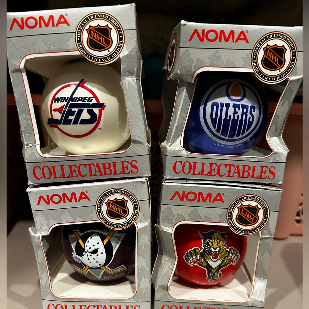 Vintage 1993 NOMA Christmas ornaments NHL made in Canada